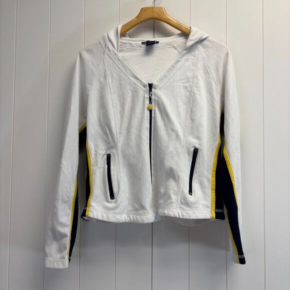 Boston Proper Women's Striped Athleisure Sweatshirt Size L Activewear Preppy - Picture 1 of 8